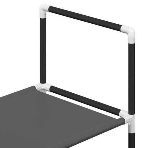 Рафт за обувки 4-етажен черен 44x28x77 см Нетъкана материя