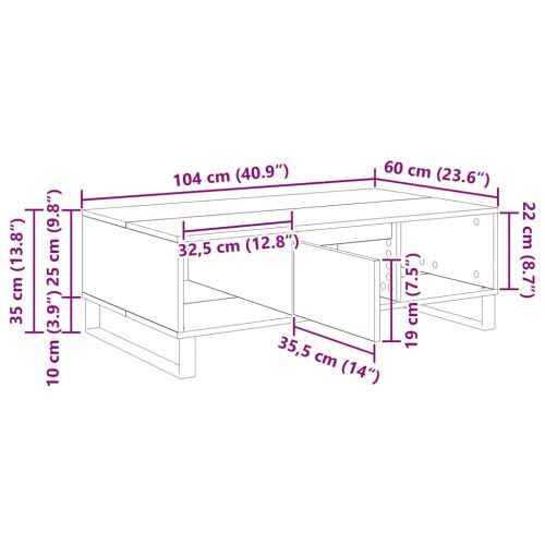 Масичка за кафе Дъб 104 x 60 x 35 см Инженерна дървесина