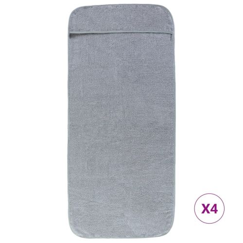 Плажни кърпи 4 бр сиви 60x135 см текстил 400 GSM