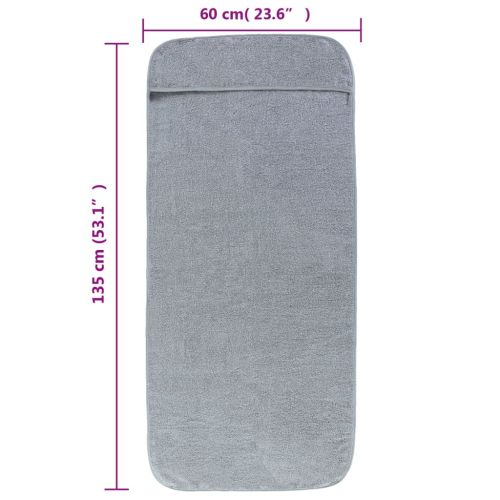 Плажни кърпи 4 бр сиви 60x135 см текстил 400 GSM