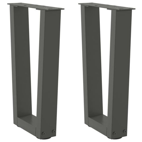 Крака за масичка за кафе, V-образна, 2 бр., антрацит, 38 x (42-43,3) см, стомана