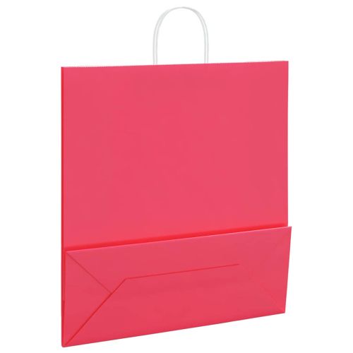Хартиени торбички 250 бр с дръжки розови 45x17x48 см