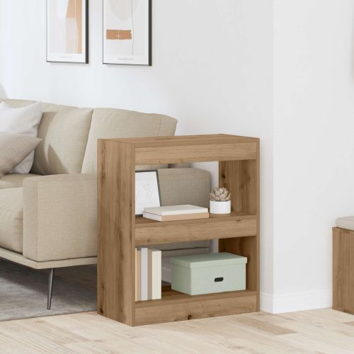 Шкаф за книги 2 нива 60 x 30 x 72 см Инженерна дървесина Дъб
