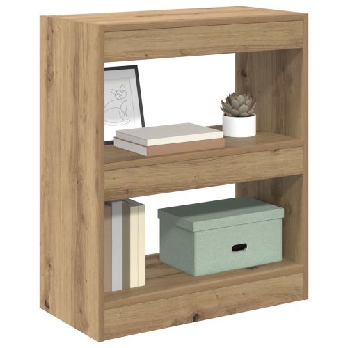 Шкаф за книги 2 нива 60 x 30 x 72 см Инженерна дървесина Дъб
