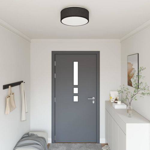 Таванна лампа с прожектори Черно 38 x 38 x 13,5 см текстил