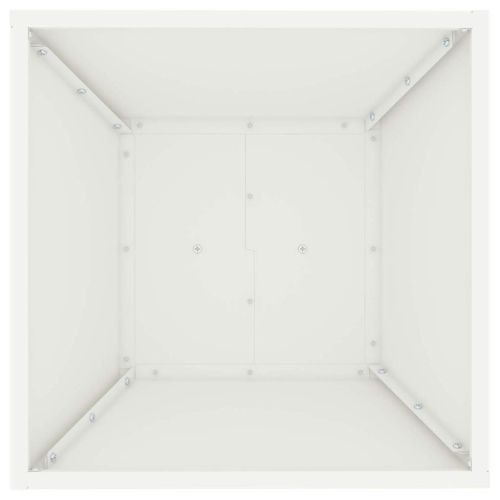 Саксия с колона Бяло 40 x 40 x 100 cm Студено валцована стомана
