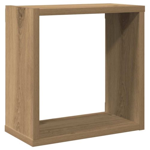 Стенни кубични рафтове, 6 бр, дъб артизан, 30x15x30 см