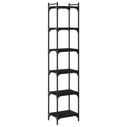 Библиотека 6 рафта черна 40x30x188 см инженерно дърво