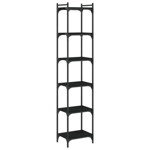 Библиотека 6 рафта черна 40x30x188 см инженерно дърво