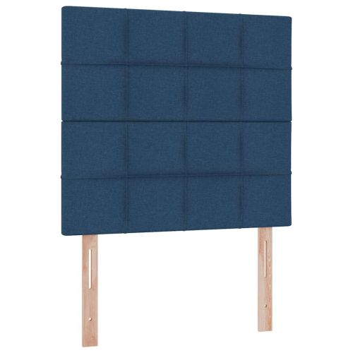 Легло с място за съхранение и матрак Синьо 90 x 200 cm текстил