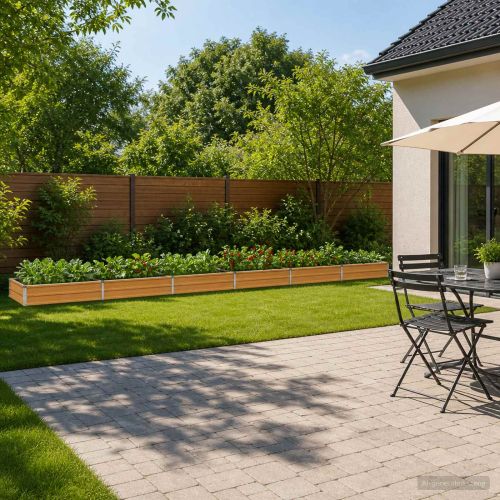 Вдигната леха за градина Натурално 600 x 80 x 24 см
