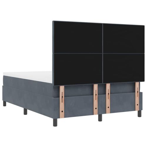 LED кутия за пружини с легло Тъмен сив 140 x 190 cm Кадифе