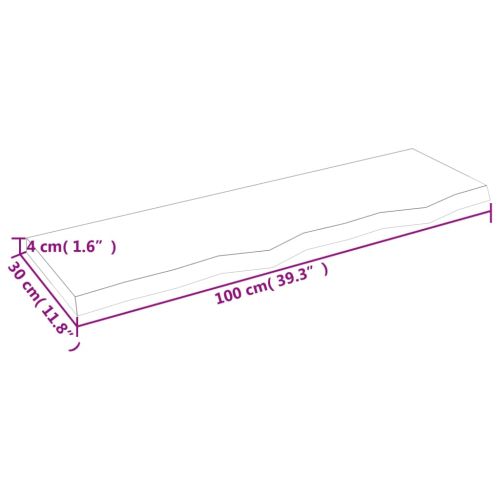 Плот за баня 100x30x(2-4) см необработено масивно дърво