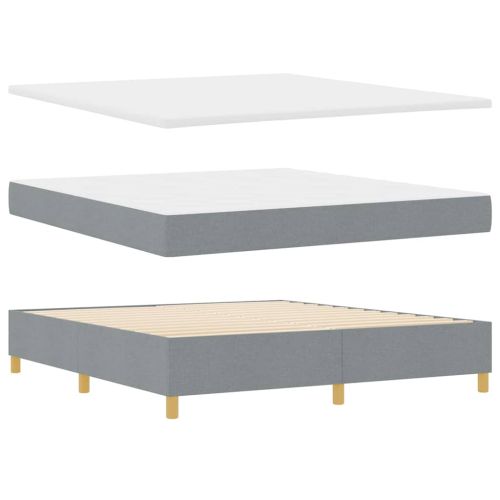 Легло с пружинирана основа Светлосиво 180 x 200 cm текстил