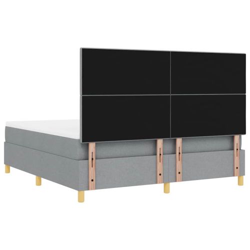 Легло с пружинирана основа Светлосиво 180 x 200 cm текстил