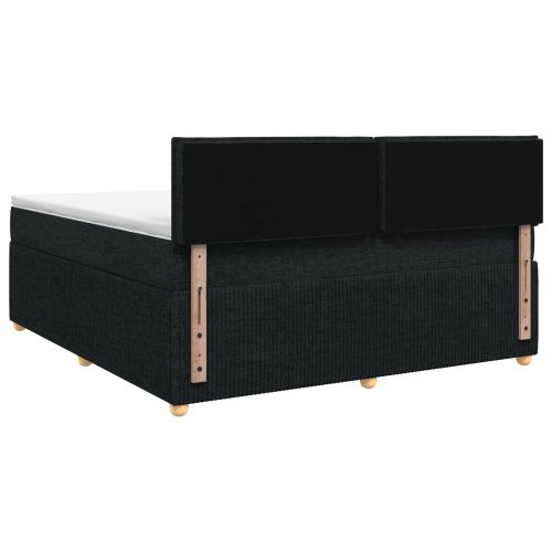 Континентално легло с матрак Черно 180 x 200 cm Текстил