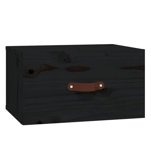 Нощни шкафчета за стенен монтаж, 2 бр, черен, 40x29,5x22 см