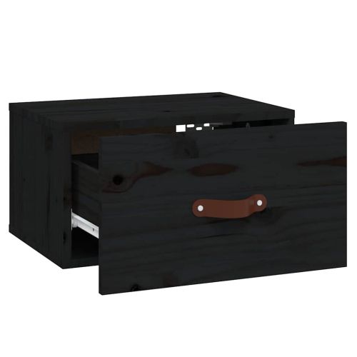 Нощни шкафчета за стенен монтаж, 2 бр, черен, 40x29,5x22 см
