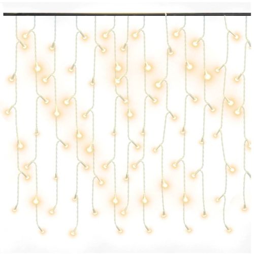LED завеса ледени висулки 10 м 400 LED топло бяло 8 режима