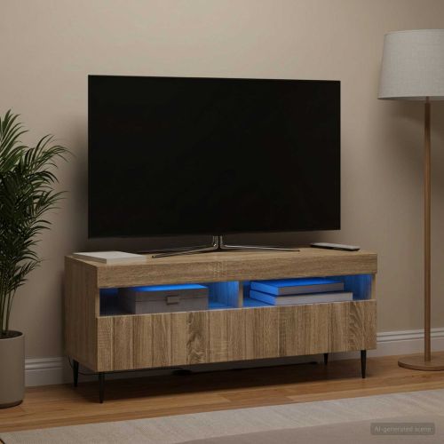 LED телевизионен кабинет ZWOLLE 100 x 35 x 43 см Дъб сонома