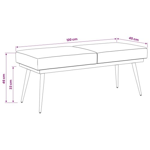 Двойно легло Синьо 120 x 45 x 46 см Кадифе