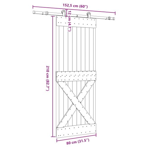 Преплъзваща се врата NARVIK 80 x 210 см (152,5 см)