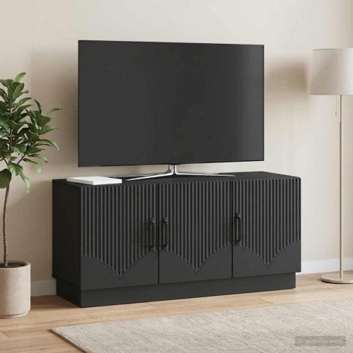 ТВ шкаф Черно 99 x 34,5 x 47 см Инженерна дървесина