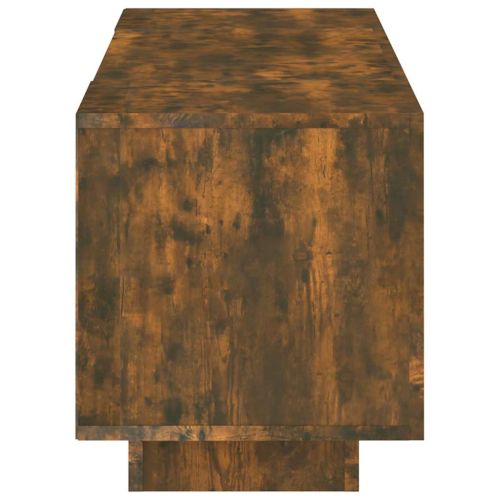 ТВ шкаф с LED осветление, опушен дъб, 160x35x40 см
