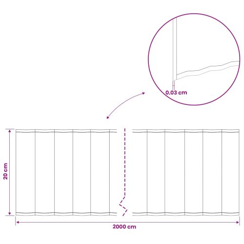 vidaxl Ограда за трева 20 м x 20 см Поцинкована стомана Сребристо