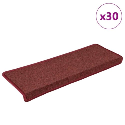 Изтривалки за стълби, 30 бр., 65x21x4 см, бордо, правоъгълен кант