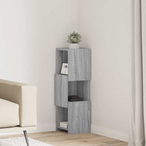 Ъглов шкаф 25,5x25x80см Инженерна дървесина Сив Сонома