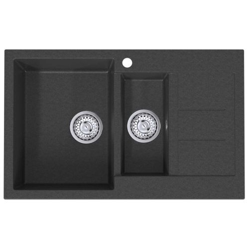 Кухненска мивка с две корита Гранит 80 x 50 x 30.5 см Графит
