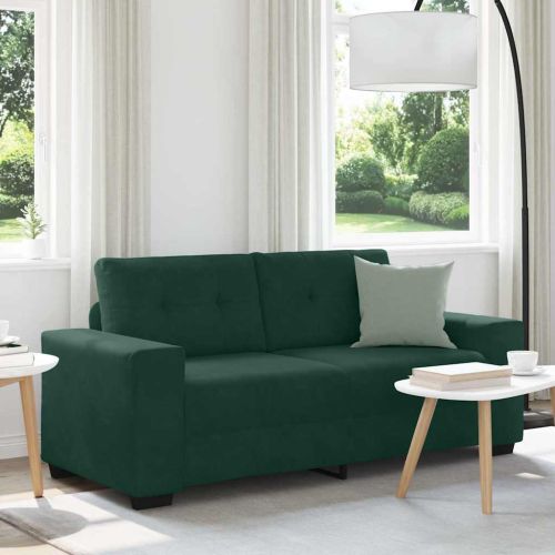 Loveseat Sofa Dark Green 140 cm Velvet - Untranslated