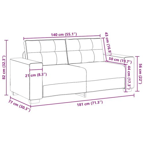 Loveseat Sofa Dark Green 140 cm Velvet - Untranslated