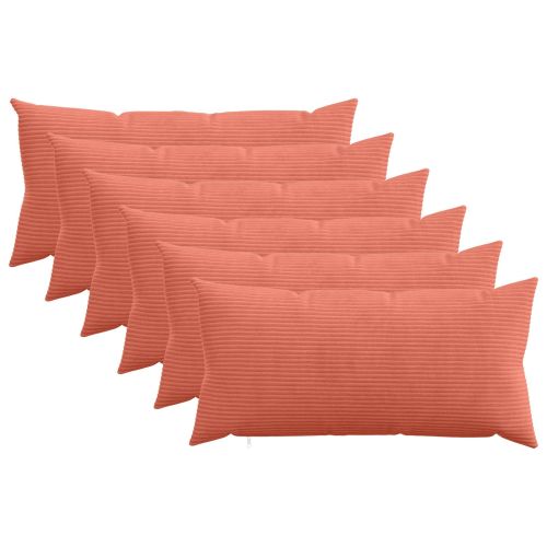 Калъфка за възглавница 6 pcs HEERLEN Червено оранжево кордурой