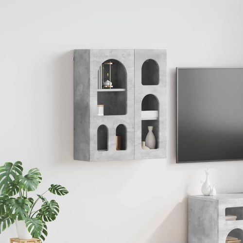 Висящ шкаф с рафт ELST Бетонно сиво 59 x 20 x 71,5 см