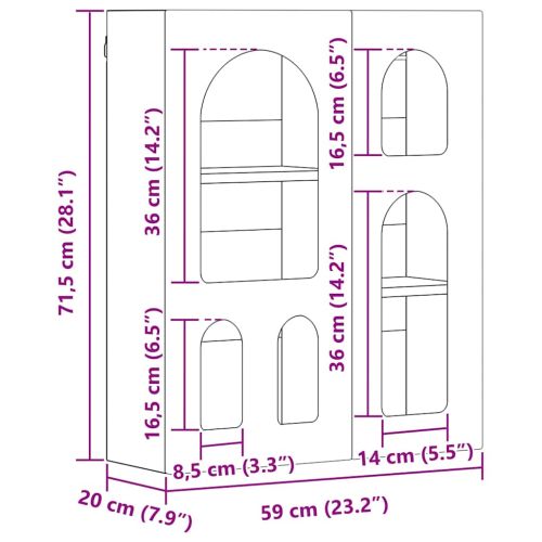 Висящ шкаф с рафт ELST Бетонно сиво 59 x 20 x 71,5 см