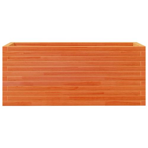 Градинска кашпа, восъчнокафяв, 110x40x45,5см борово дърво масив