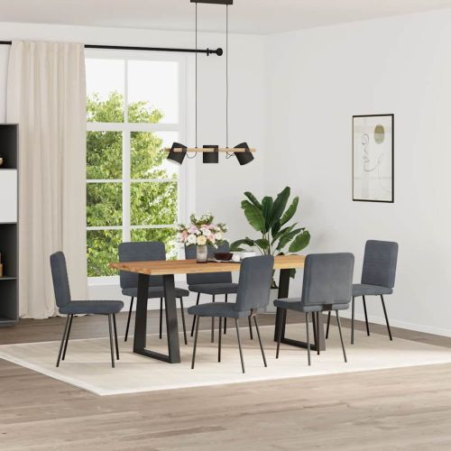Трапезни столове, 6 бр, тъмносиви, кадифе