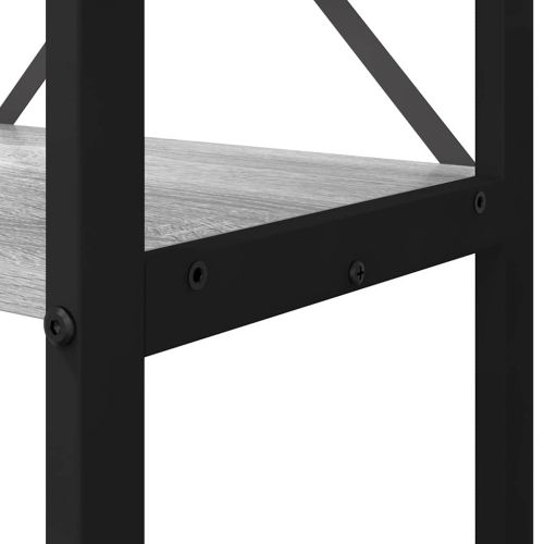 Рафт за книги 80 x 30 x 189,5 см Инженерна дървесина Сив сонома