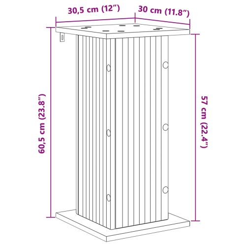 Стойка за растения Бетонно сиво 30,5 x 30 x 60,5 см