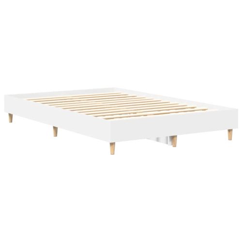 Рамка за легло без матрак, бяла, 140x190 см, инженерно дърво