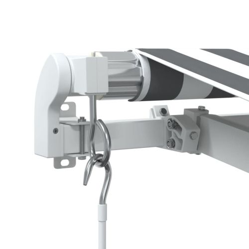 Ръчно прибираща се тента с LED, антрацит и бял, 450x350 см