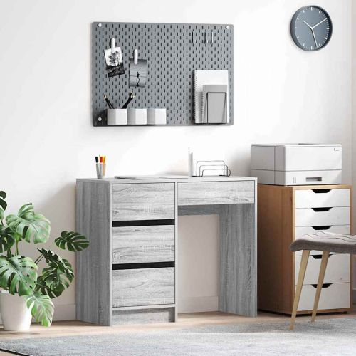 Бюро Сив Сонома Инженерна дървесина 90 x 37.5 x 75 см