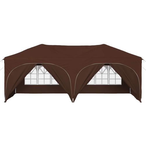Поп-ъп парти палатка 575 x 288 x 245 см Кафяво Оксфордска тъкан
