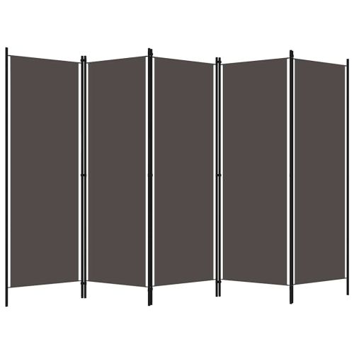 Параван за стая, 5 панела, антрацит, 250x180 см
