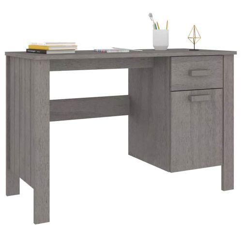 Бюро HAMAR, светлосиво, 113x50x75 см, борово дърво масив