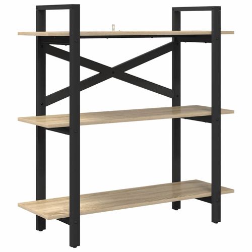 Рафт за книги 3 нива 100 x 33,5 x 102 см Инженерна дървесина
