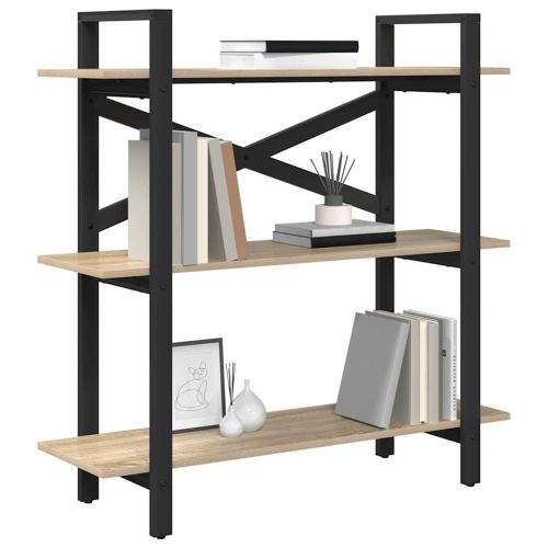 Рафт за книги 3 нива 100 x 33,5 x 102 см Инженерна дървесина