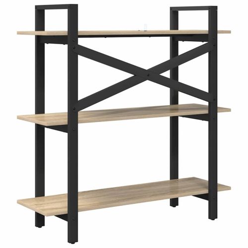 Рафт за книги 3 нива 100 x 33,5 x 102 см Инженерна дървесина